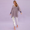 Rosie v Neck Twist Tunic Knit Jumper - Lilac Cara & The Sky