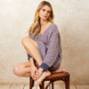 Rosie v Neck Twist Tunic Knit Jumper - Lilac Cara & The Sky