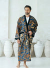 Royal Blue Men's Full Length Batik Robe SUKARA