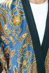 Royal Blue Men's Full Length Batik Robe Wear the World