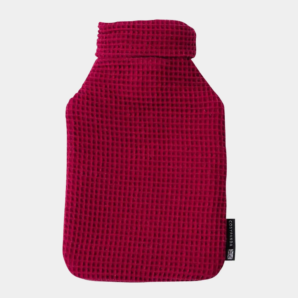 Ruby Red Luxurious 2 Litre Waffle Hot Water Bottle CosyPanda