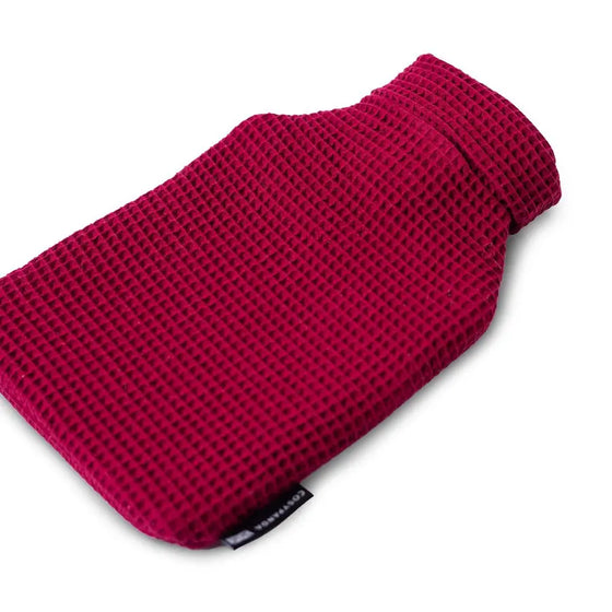 Ruby Red Luxurious 2 Litre Waffle Hot Water Bottle CosyPanda