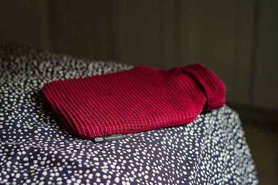 Ruby Red Luxurious 2 Litre Waffle Hot Water Bottle CosyPanda