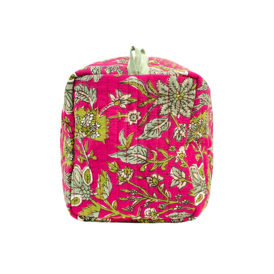 Fuchsia Freesia Cotton Wash Bag inara