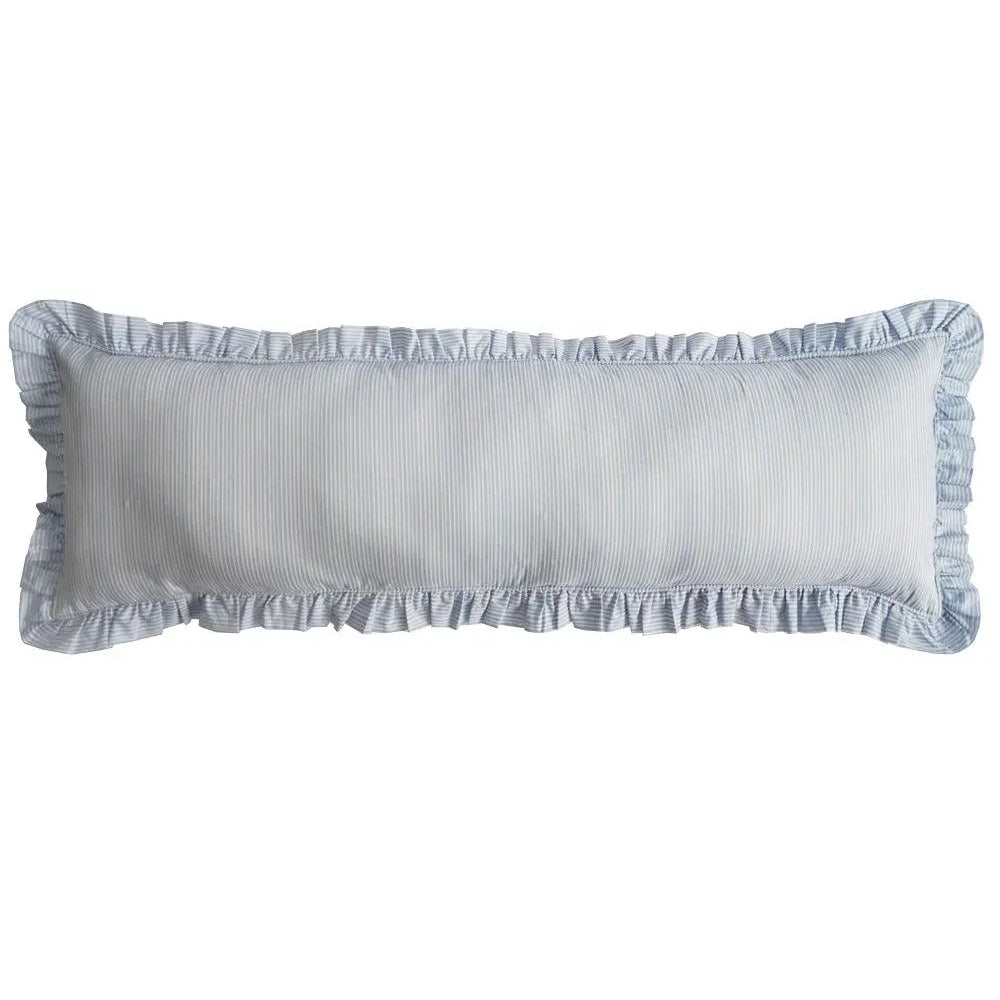 Ruffle Bolster Lumbar Cushion Made With Liberty Fabric ELEMENTS BLUE Coco & Wolf