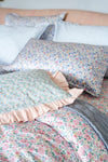 Ruffle Bolster Lumbar Cushion Made With Liberty Fabric ELEMENTS BLUE Coco & Wolf