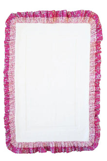  Ruffle Edge Bath Mat Made With Liberty Fabric MITSI VALERIA & CAPEL FUCHSIA Coco & Wolf