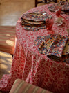 Ruffle Edge Tablecloth Made With Liberty Fabric SAMBOURNE RED Coco & Wolf