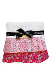 Ruffle Edge Towel Made With Liberty Fabric MITSI VALERIA & CAPEL FUCHSIA PINK Coco & Wolf