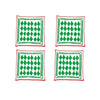 Linen Napkin Set of Four / "Green Diamond"