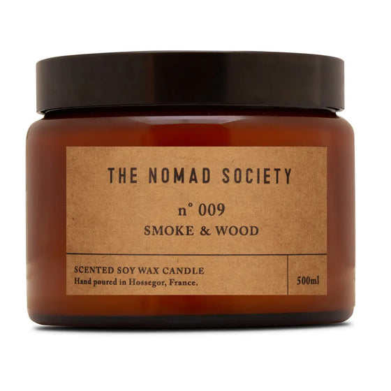 SMOKE & WOOD Scented Soy Candle - 500ml Nomad Society