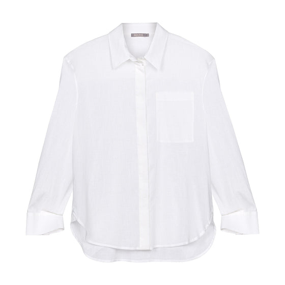 White Linen Voile Shirt - Myza