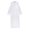 White Linen Voile Button-Down Long Shirt Dress - Myza