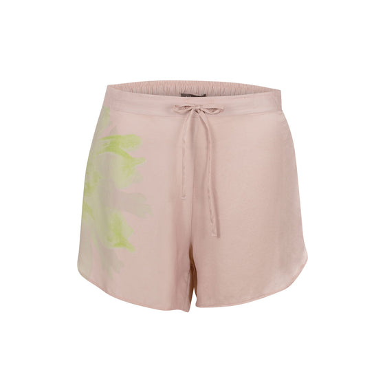 Silk Pink Flower Dreamscape Shorts NOKAYA