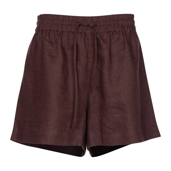 Brown Heavy Linen Shorts Perfect Days - Myza