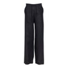 Black Heavy Linen Wide-Leg Women's Trousers Perfect Days - Myza