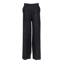  Black Heavy Linen Wide-Leg Women's Trousers Perfect Days - Myza