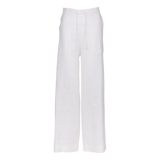 White Heavy Linen Wide-Leg Pants Perfect Days - Myza