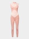 STRETCH JUMPSUIT -NET DECORATIVE