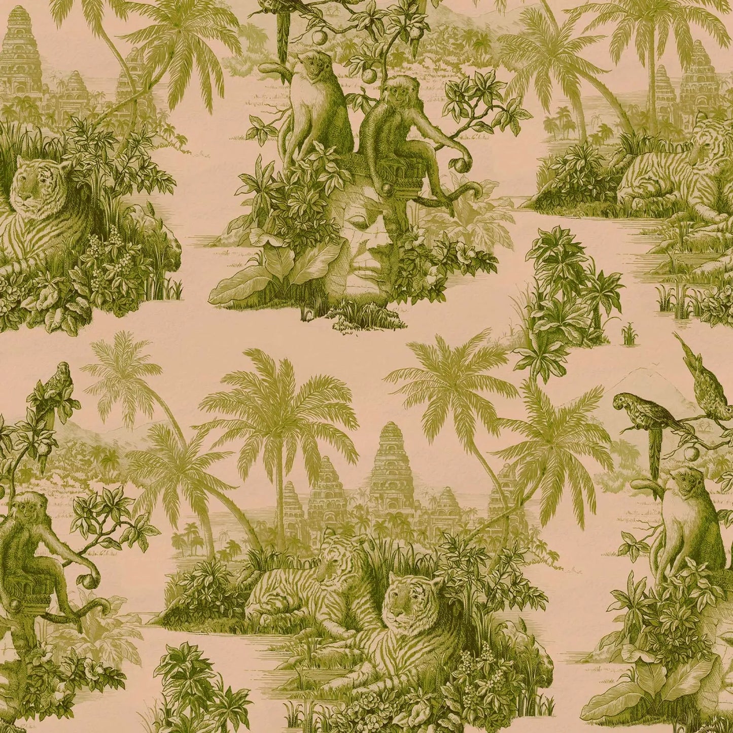 SUMATRA Wallpaper - Blush &amp; Pear Green House of Hackney