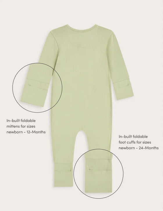 Sage Baby Long Sleeve Bamboo Romper Boody