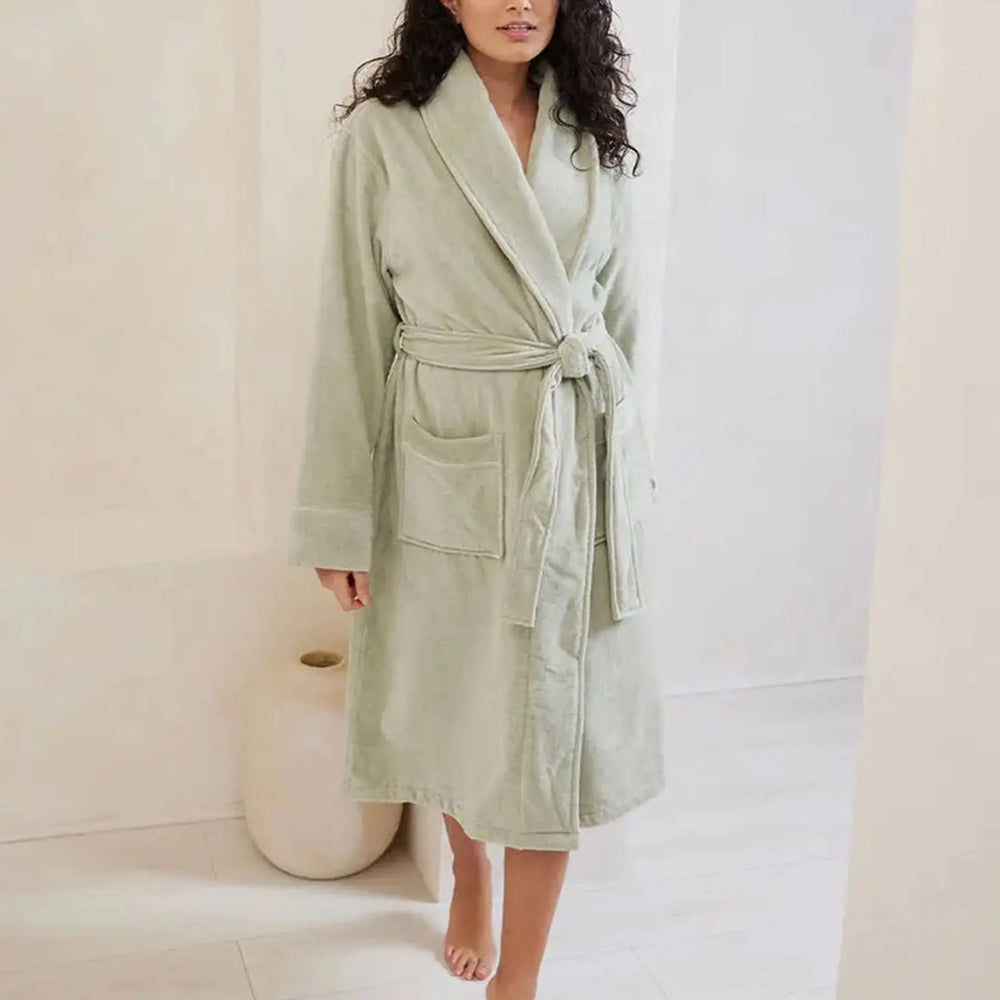 Sage Cotton Towelling Dressing Gown Chelsea Peers