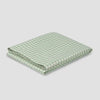 Sage Green Gingham Linen Blend Fitted Sheet Piglet