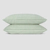 Sage Green Gingham Linen Blend Pillowcase (Pair) Piglet