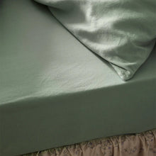  Sage Green Linen Blend Fitted Sheet Piglet