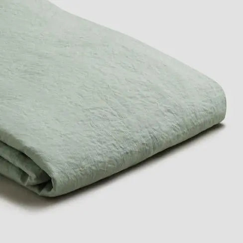 Sage Green Linen Fitted Sheet Piglet