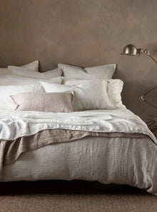  Sage Stripe 100% Linen Bed Linen The Secret Linen Store