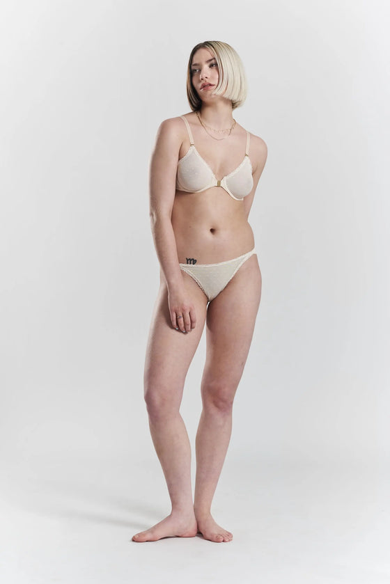 Sakura Front-Close Recycled-Lace Underwired Bra - Shoreline Peach Peachaus