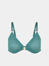 Sakura Front-Close Recycled-Lace Underwired Bra - Stormcloud Green Peachaus