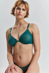 Sakura Front-Close Recycled-Lace Underwired Bra - Stormcloud Green Peachaus