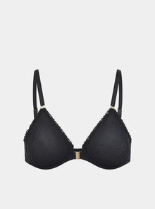  Sakura Front-Close Recycled-Lace Underwired Bra - Volcanic Black Peachaus