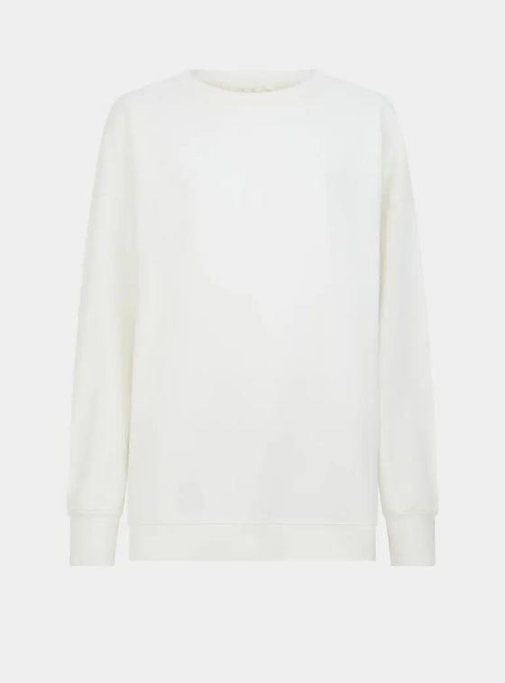 Salix Blossom-Embroidered Ethical-Cotton Sweatshirt - Moonlight White Peachaus