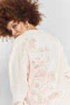 Salix Blossom-Embroidered Ethical-Cotton Sweatshirt - Shoreline Peach Peachaus