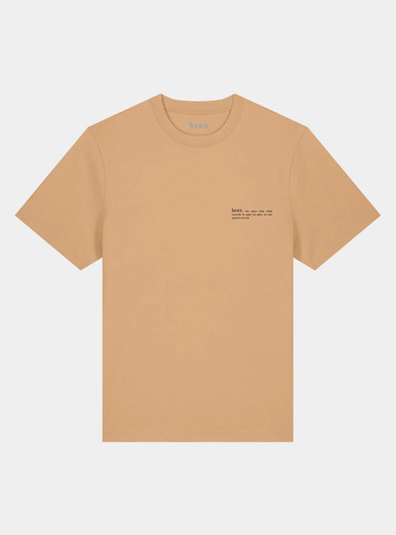 Sand Mens Organic Cotton Relaxed-Fit T-Shirt hewn.