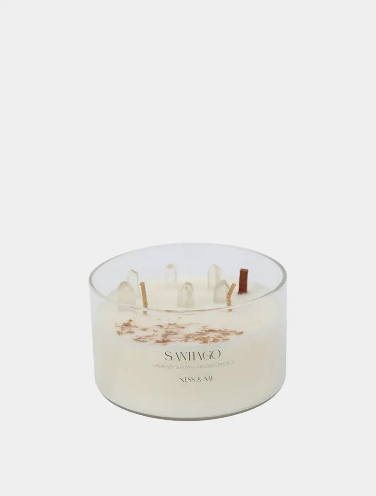 Santiago Luxury 2-Wick Crystal Soy Wax Candle 280g NESS & ME