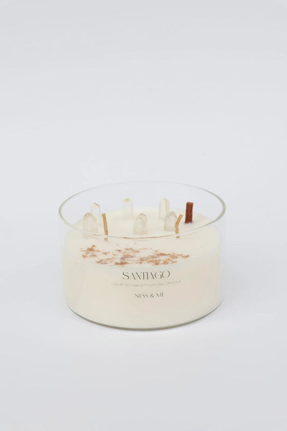 Santiago Luxury 2-Wick Crystal Soy Wax Candle 280g NESS & ME