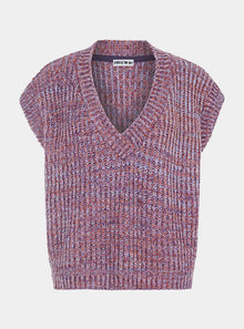  Sara v Neck Twist Knitted Vest - Multi Coloured Cara & The Sky