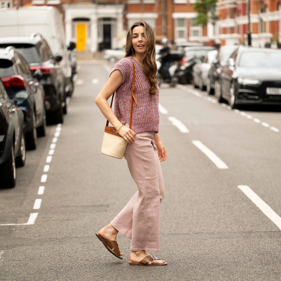 Sara v Neck Twist Knitted Vest - Multi Coloured Cara & The Sky