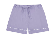  100% Cotton Poplin Lilac Pyjama Shorts With White Ric Rac Detailing