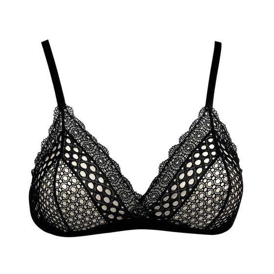 Sci-Fi Lace Triangle Black Bralette NOKAYA