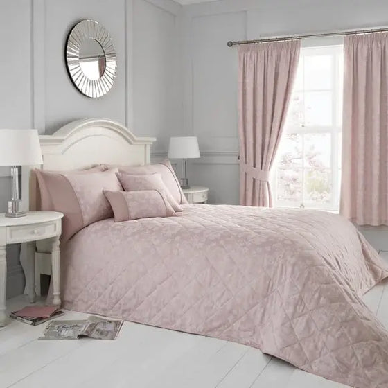 Serene Blossom Blush Bedspread Dunelm