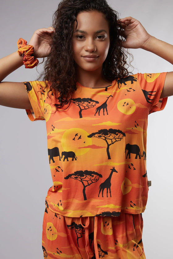 Serengeti T-Shirt Pyjama Trouser Set Cosy Collective