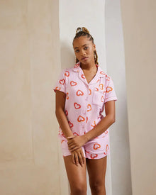  Shrimp Heart Print Short Pyjama Set Chelsea Peers