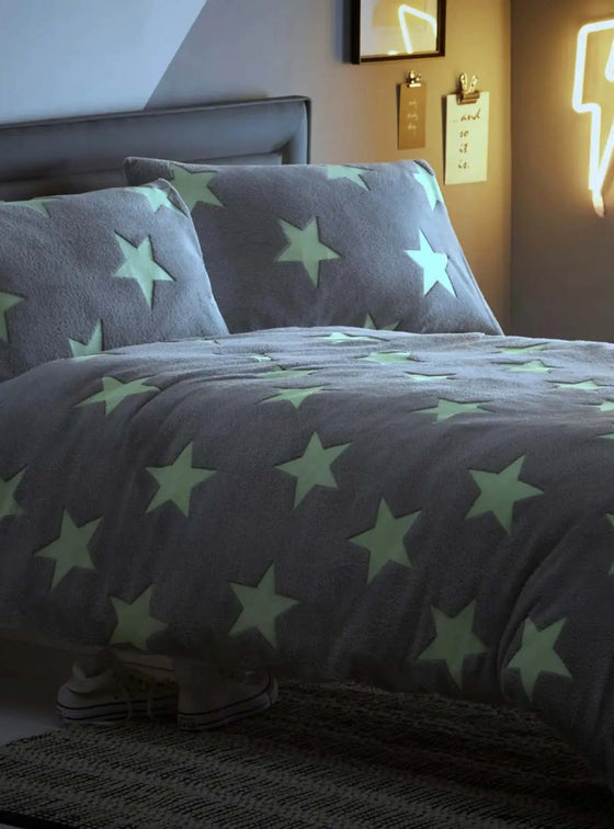 Silentnight Glow In The Dark Duvet Set - Grey Silentnight