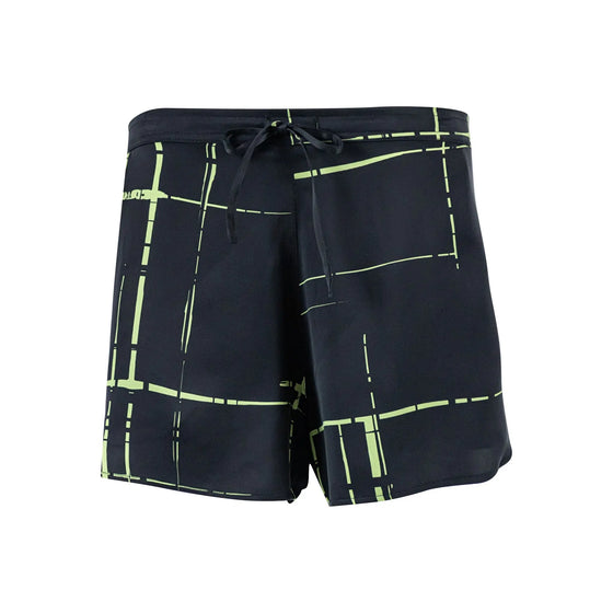 Silk Black Check Dreamscape Shorts NOKAYA