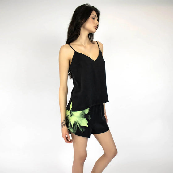 Silk Dreamscape Black Camisole NOKAYA